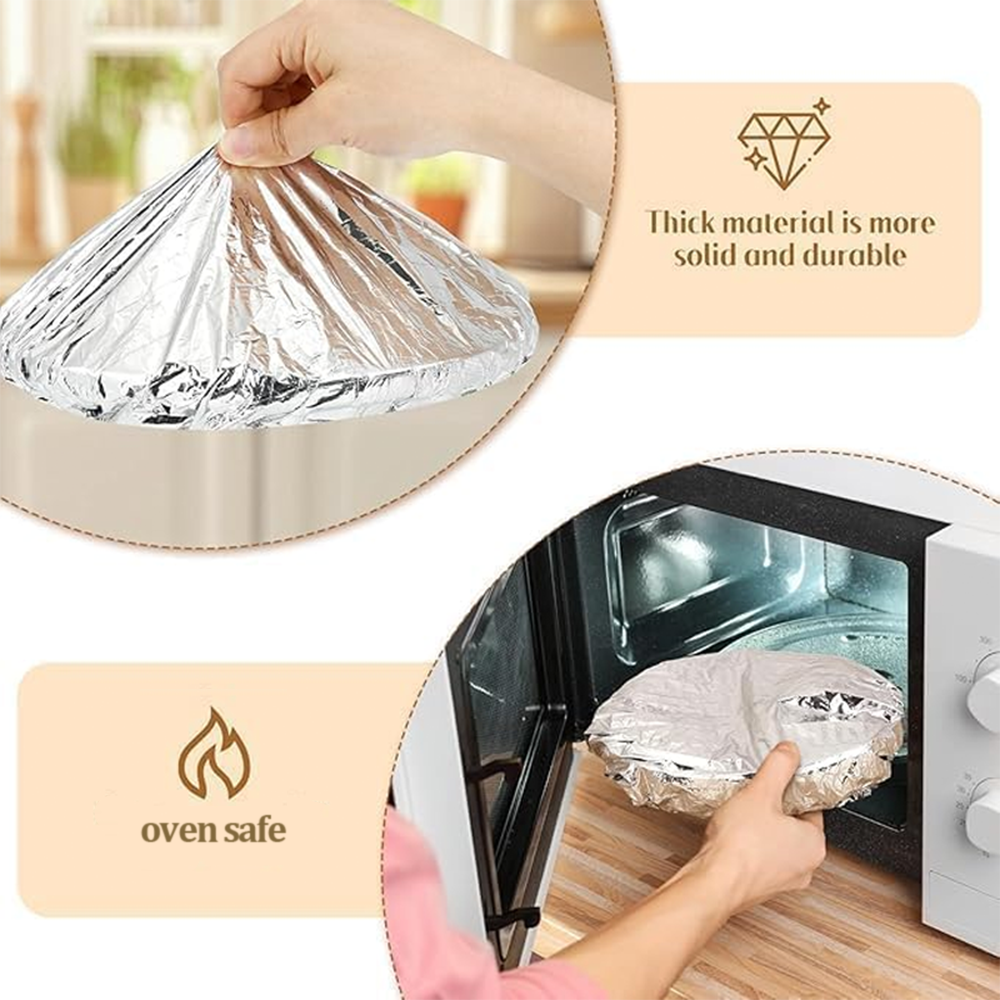 HomeCleanGoods™ Heat-Retaining Aluminum Reusable Food Covers
