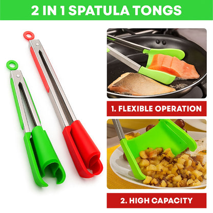 👍 HomeCleanGoods™ FlexiGrip Dual-Action Food Tongs