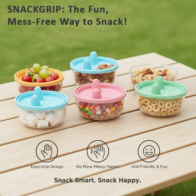 HomeCleanGoods™ TouchFree SnackGrip Silicone Container