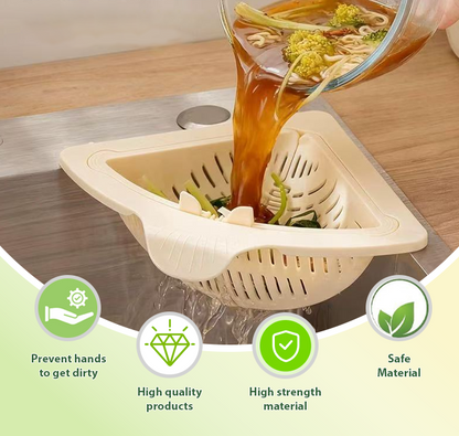 HomeCleanGoods™ TwistClean Magnetic Corner Drain Basket