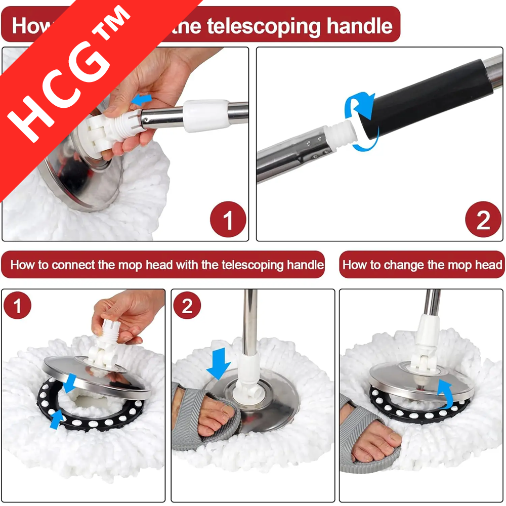 HomeCleanGoods™ Heavy-Duty 360° Floor Spin Mop Kit