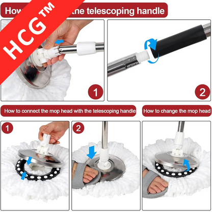 HomeCleanGoods™ Heavy-Duty 360° Floor Spin Mop Kit