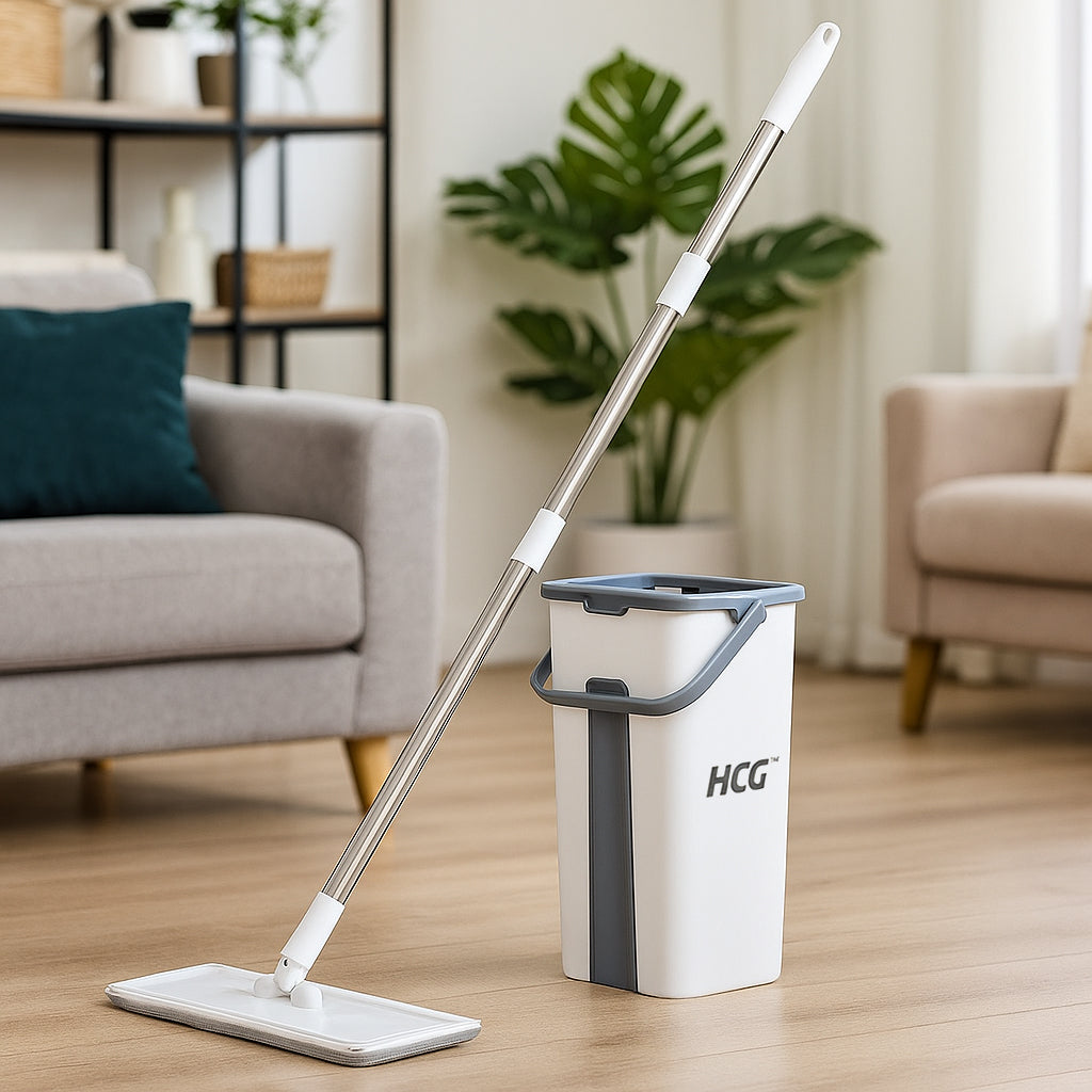 HomeCleanGoods™ Wet & Dry Mop with Self-Cleaning Bucket