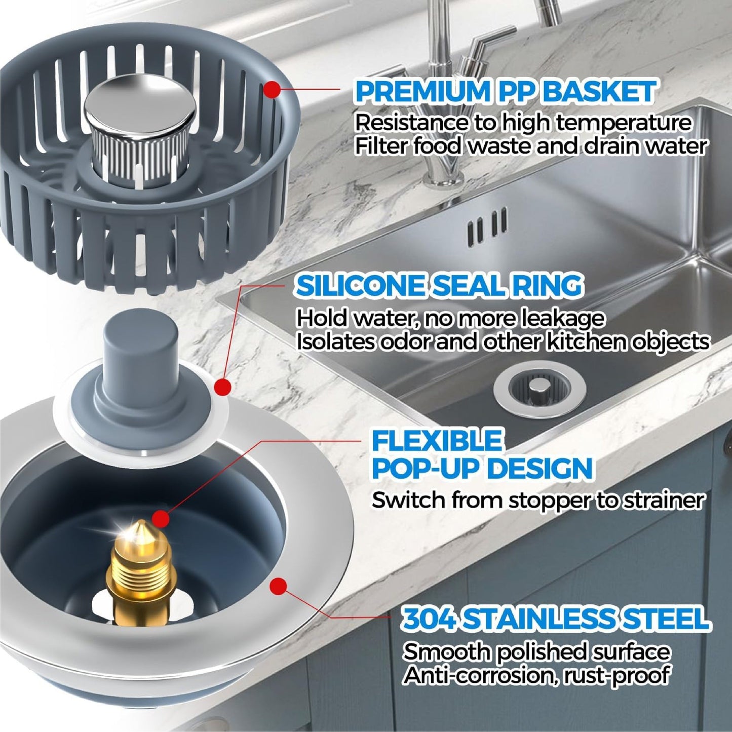 HomeCleanGoods™ Anti-Insect 3-in-1 Seal Tight Strainer Combo