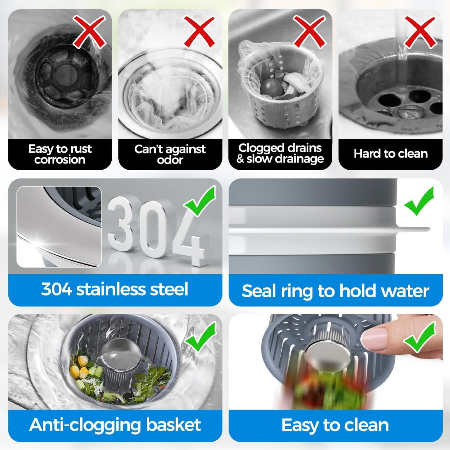 HomeCleanGoods™ Anti-Insect 3-in-1 Seal Tight Strainer Combo