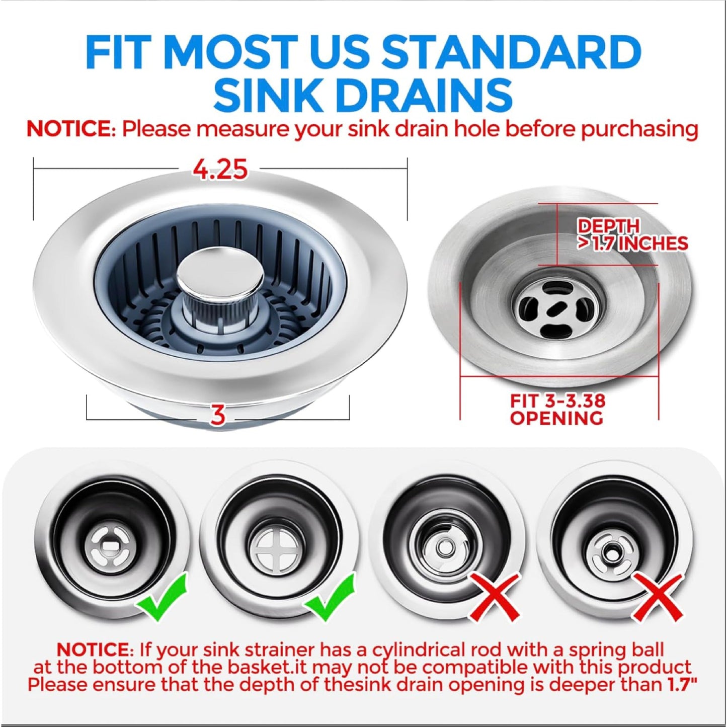 HomeCleanGoods™ Anti-Insect 3-in-1 Seal Tight Strainer Combo