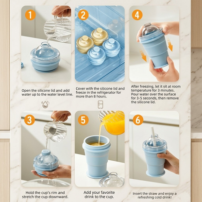 HomeCleanGoods™ ChillCup Foldable Ice Ball Tumbler