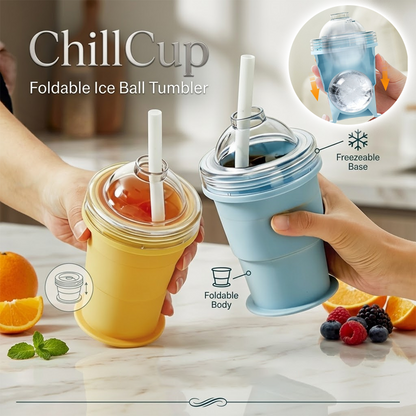 HomeCleanGoods™ ChillCup Foldable Ice Ball Tumbler