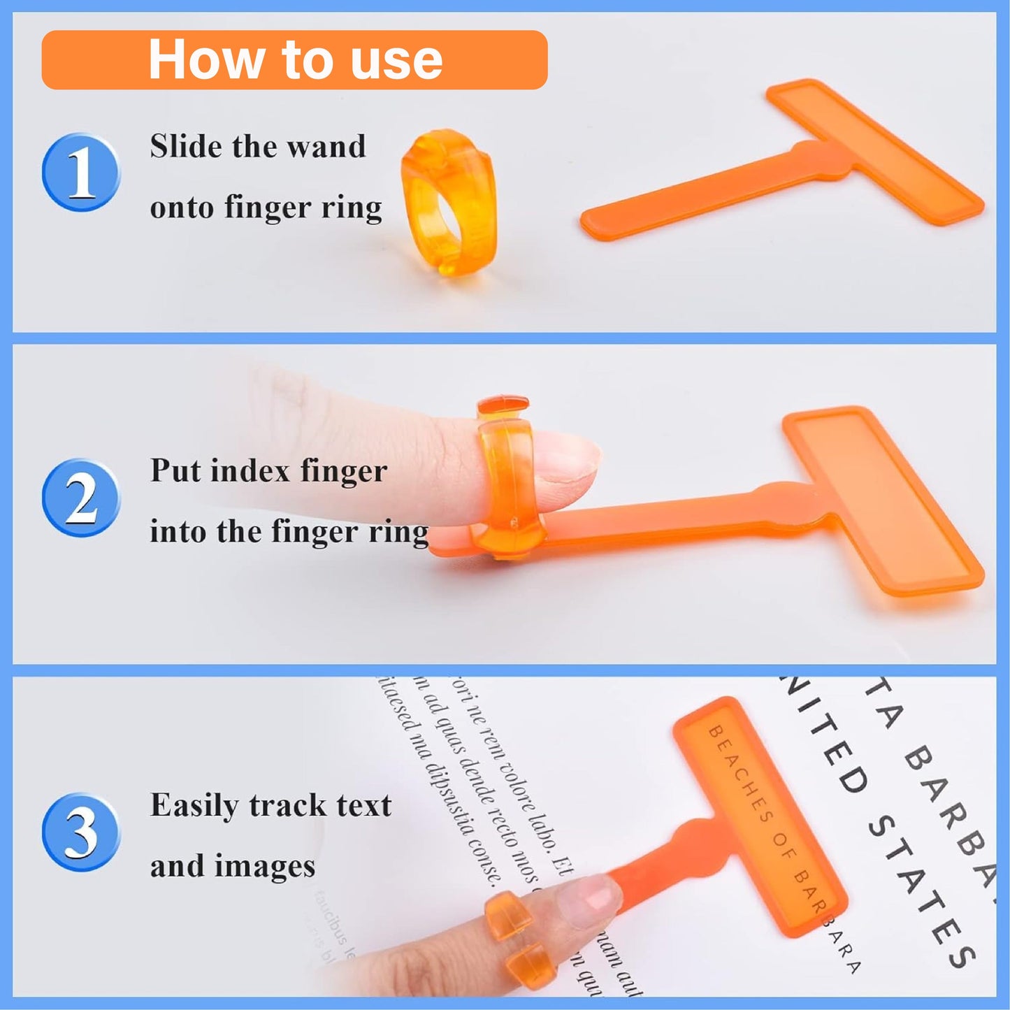 HomeCleanGoods™ LearnTrack Finger Highlighter Strips