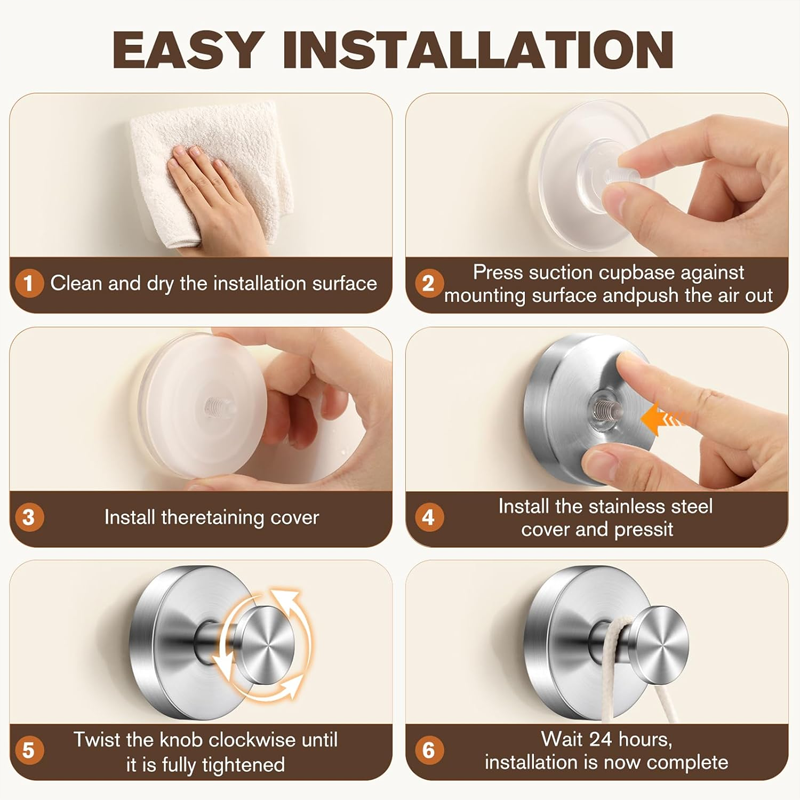 HomeCleanGoods™ MaxHold Twist-Lock Suction Hook