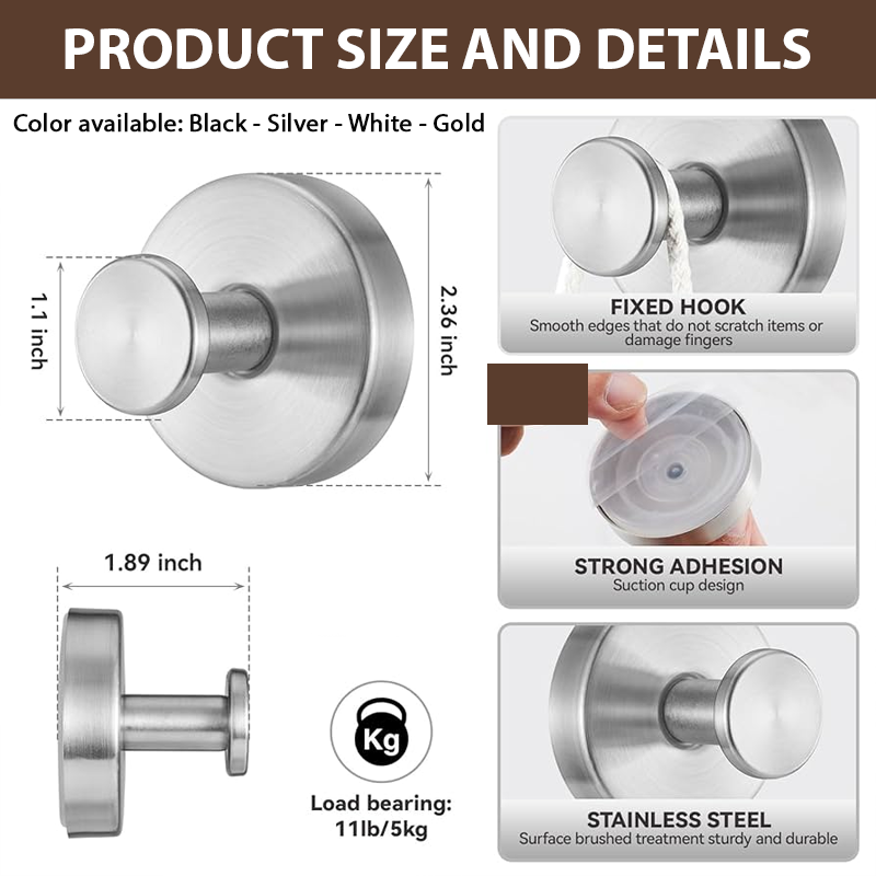 HomeCleanGoods™ MaxHold Twist-Lock Suction Hook