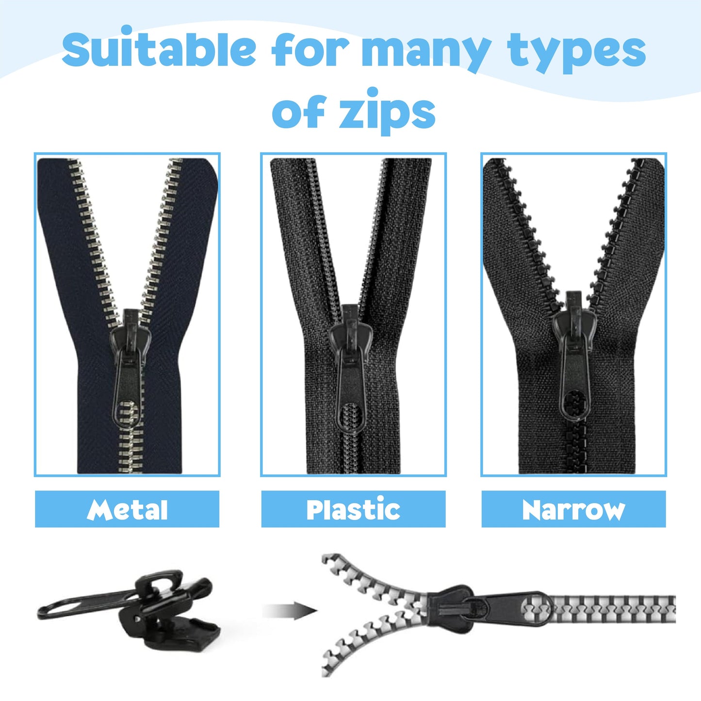HomeCleanGoods™ QuickSnap Clip-On Zipper Pull