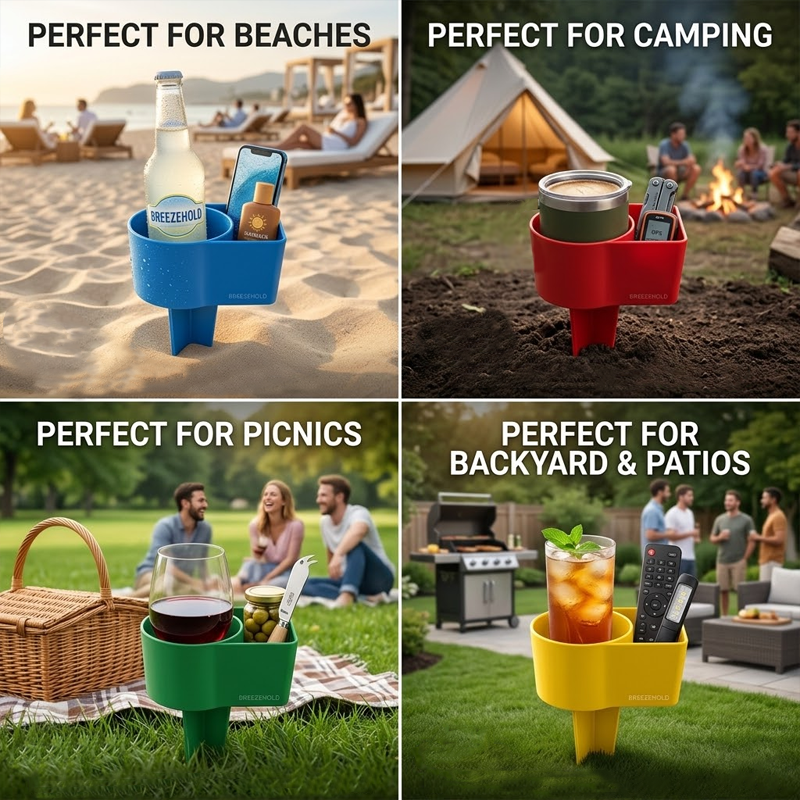HomeCleanGoods™ SandHold Beach Cup Organizer