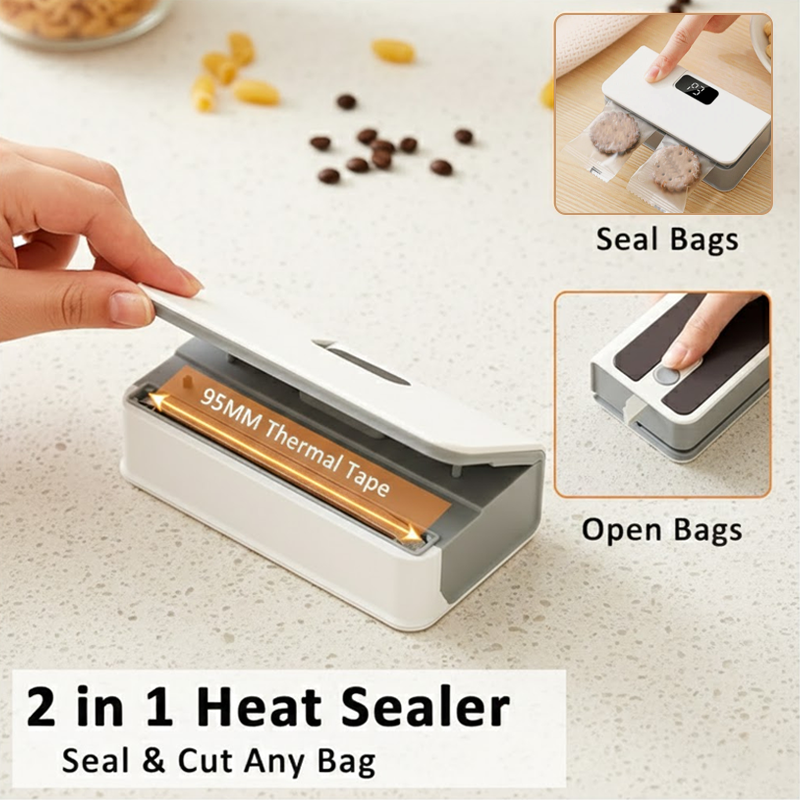 HomeCleanGoods™ SealPro Digital Bag Sealer & Cutter