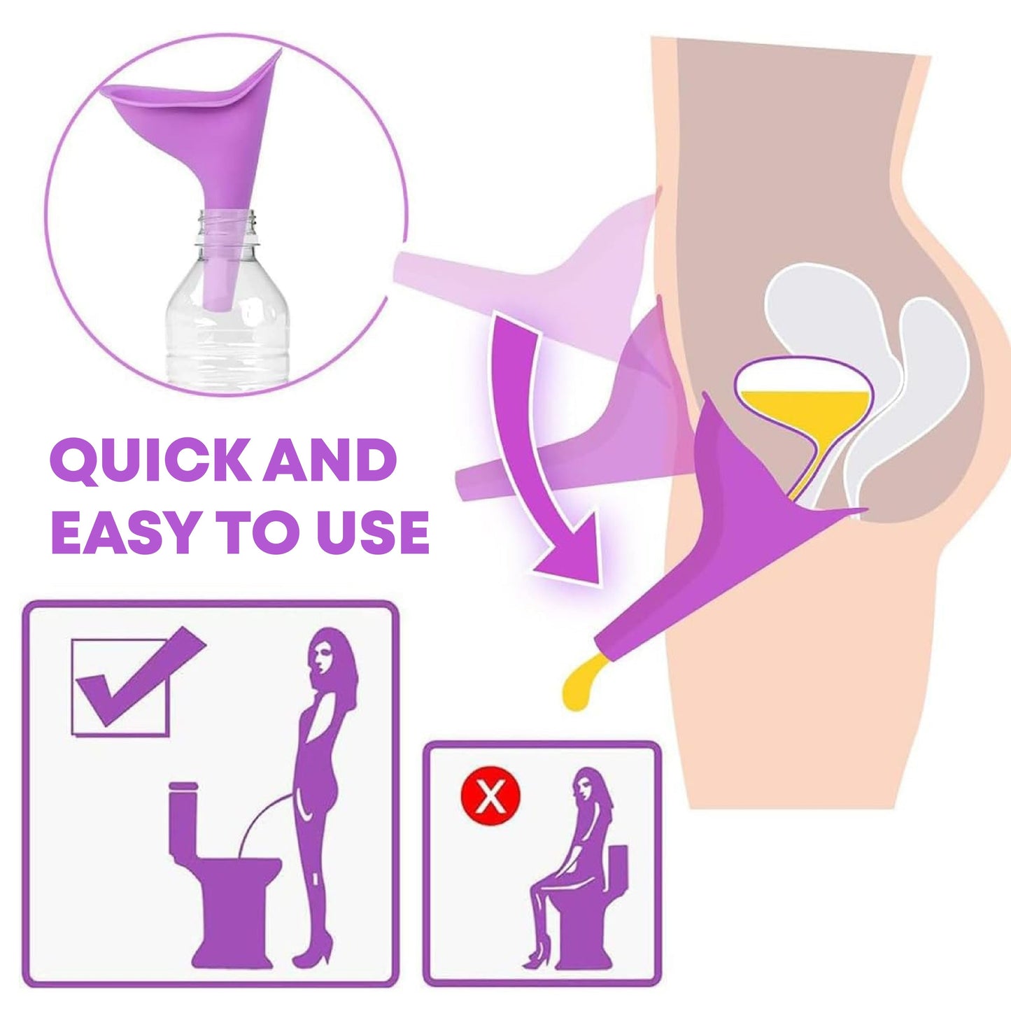 HomeCleanGoods™ SheGo Stand-Up Urination Funnel Set