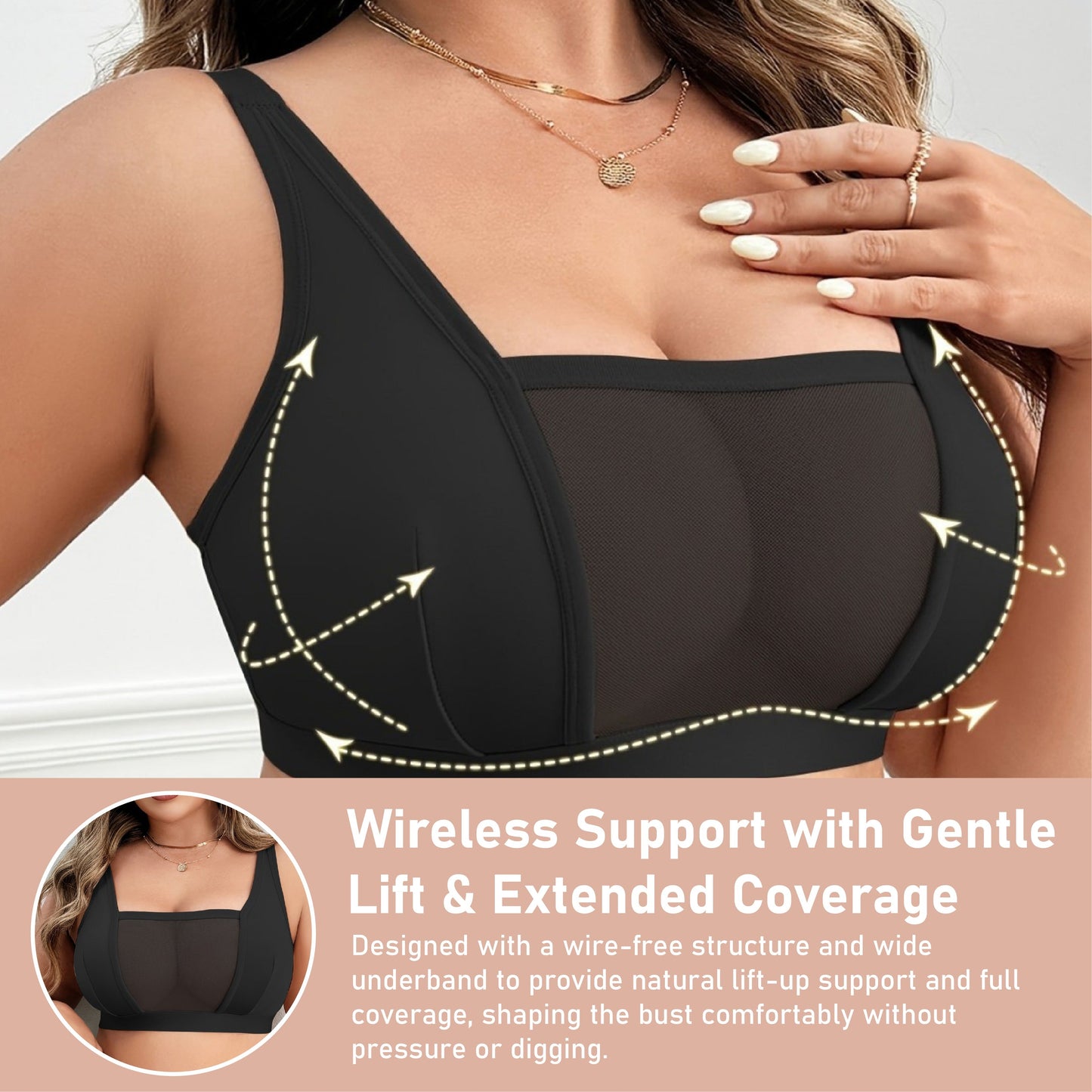 HomeCleanGoods™ SilkCurve Casual Lift-Up Wireless Bra