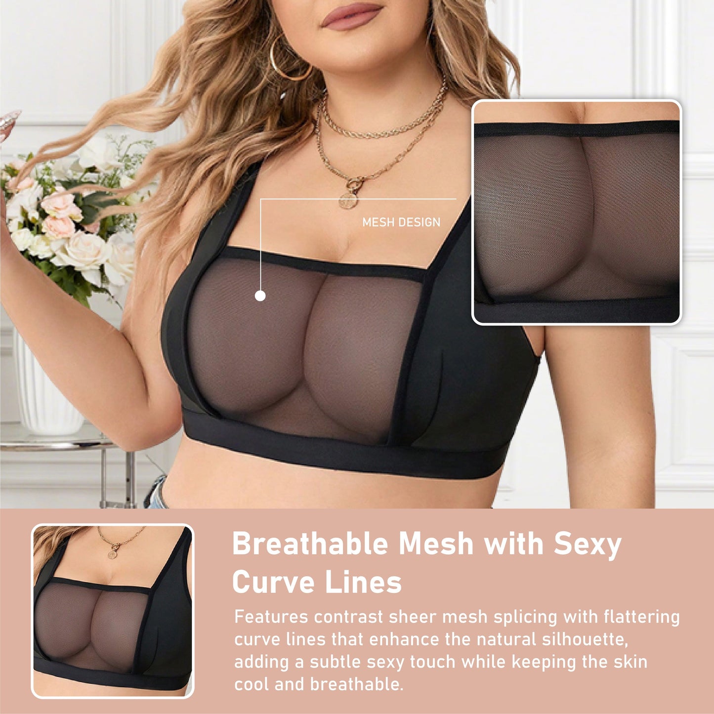 HomeCleanGoods™ SilkCurve Casual Lift-Up Wireless Bra