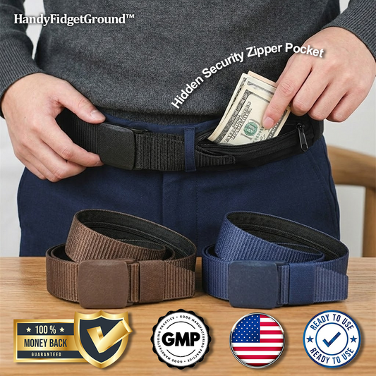 HomeCleanGoods™ StealthZip Hidden Pocket Belt