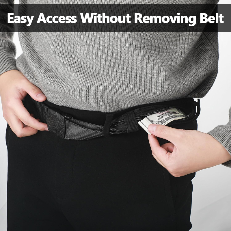 HomeCleanGoods™ StealthZip Hidden Pocket Belt