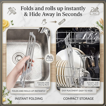HomeCleanGoods™ TriCorner Foldable Sink Drying Rack