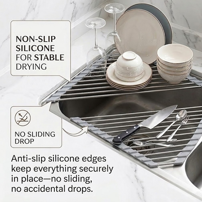 HomeCleanGoods™ TriCorner Foldable Sink Drying Rack
