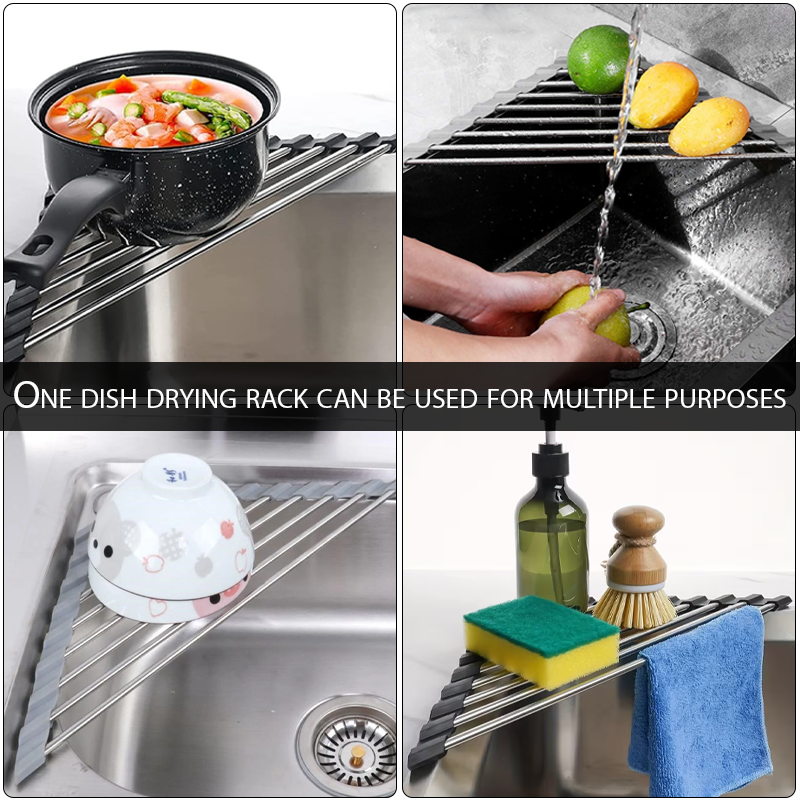 HomeCleanGoods™ TriCorner Foldable Sink Drying Rack