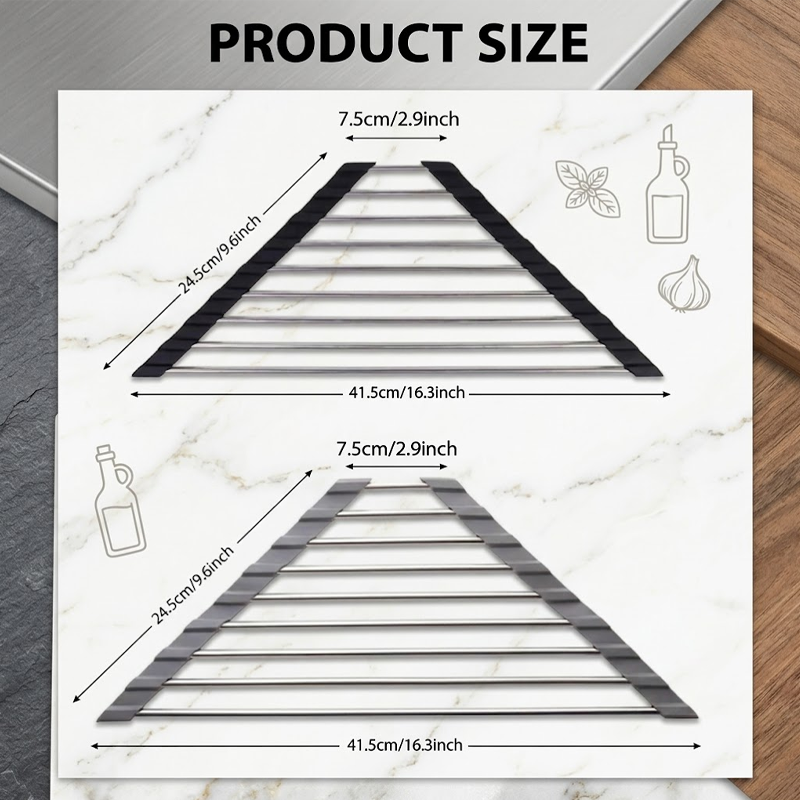 HomeCleanGoods™ TriCorner Foldable Sink Drying Rack
