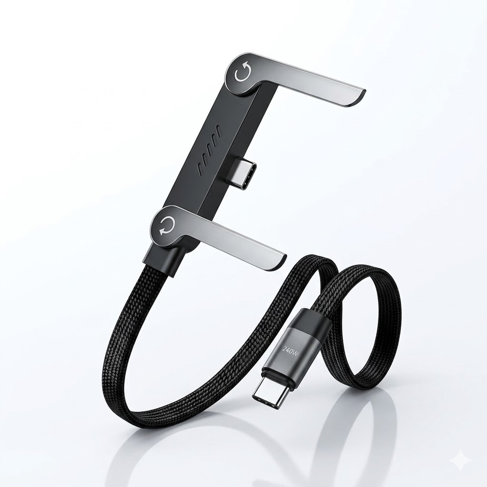 HomeCleanGoods™ VoltFlex 240W Foldable Phone Stand Cable
