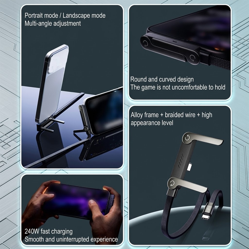 HomeCleanGoods™ VoltFlex 240W Foldable Phone Stand Cable