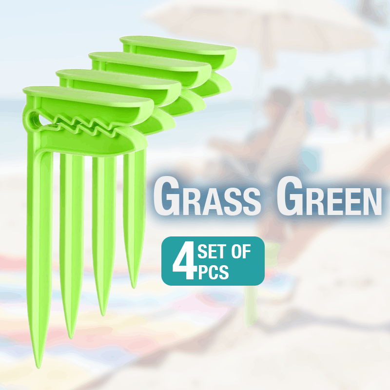 HomeCleanGoods™ Windproof Beach Blanket Anchor Stakes Clips Set
