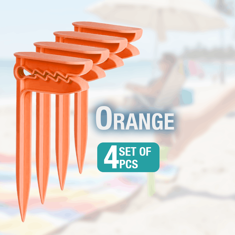 HomeCleanGoods™ Windproof Beach Blanket Anchor Stakes Clips Set
