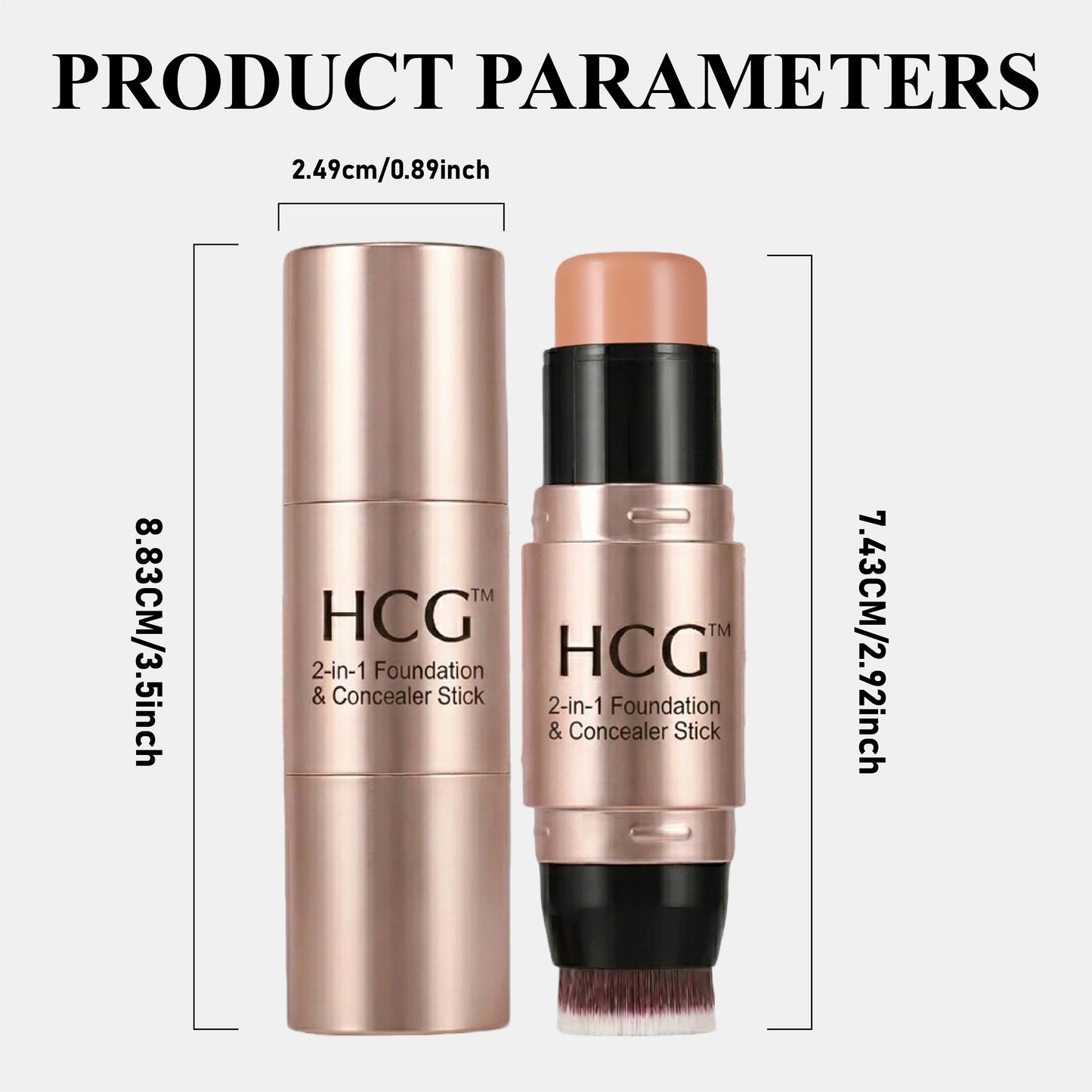 HomeCleanGoods™ 2-in-1 Foundation & Concealer Stick with Brush
