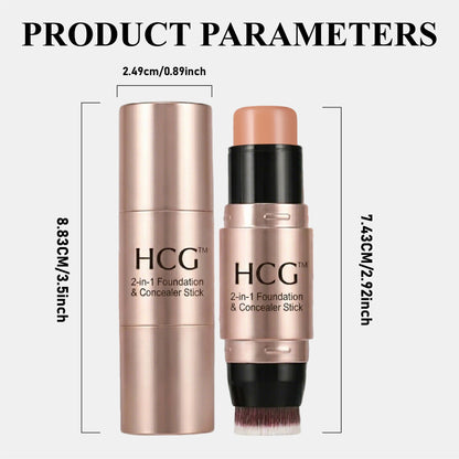 HomeCleanGoods™ 2-in-1 Foundation & Concealer Stick with Brush