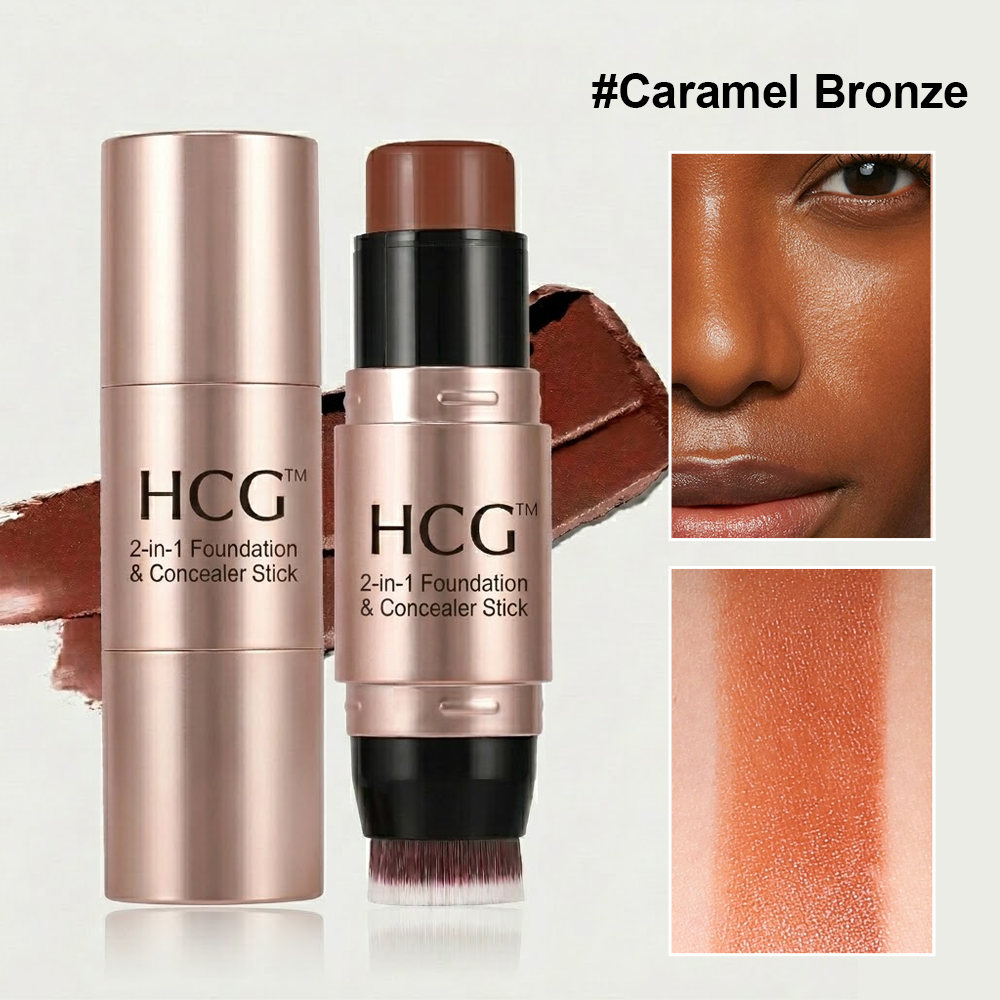 HomeCleanGoods™ 2-in-1 Foundation & Concealer Stick with Brush