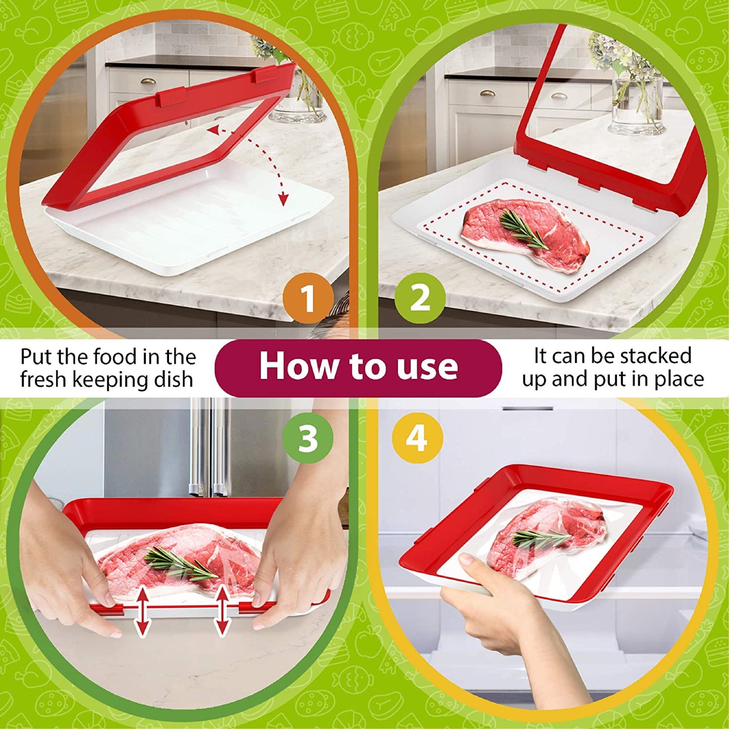 HomeCleanGoods™ AirLock Reusable Food Preservation Trays