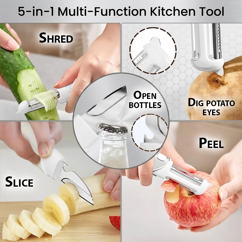 HomeCleanGoods™ AllPeel 5-in-1 Multi Kitchen Tool