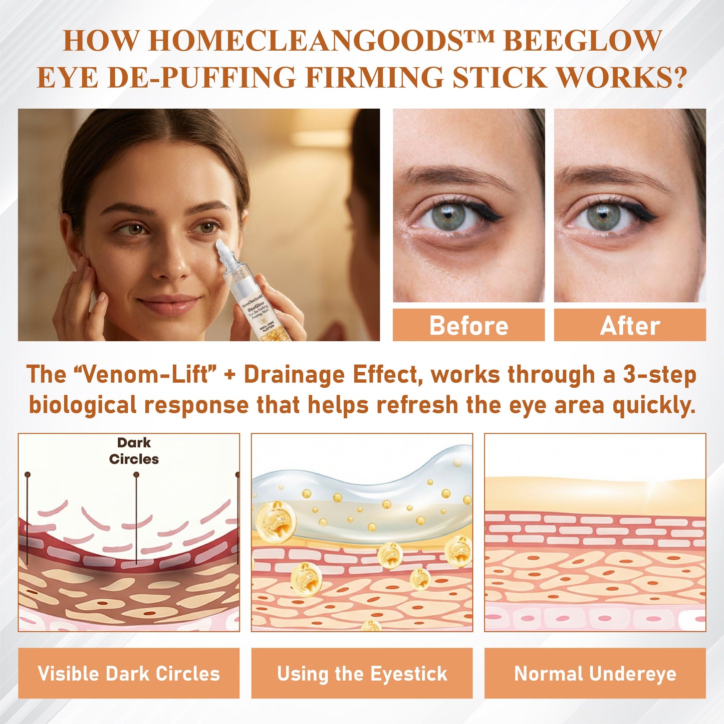 HomeCleanGoods™ BeeGlow Eye De-Puffing Firming Stick