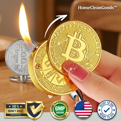 HomeCleanGoods™ Bitcoin Metal Keychain Lighter