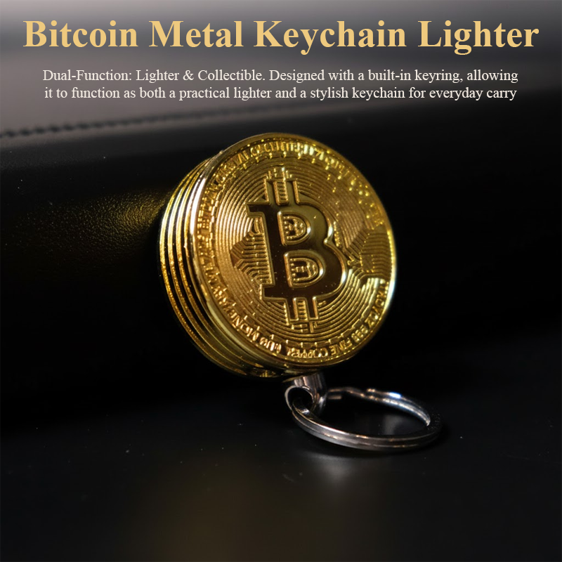 HomeCleanGoods™ Bitcoin Metal Keychain Lighter
