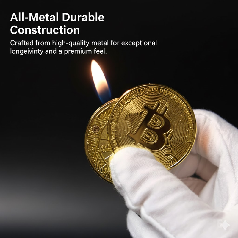HomeCleanGoods™ Bitcoin Metal Keychain Lighter