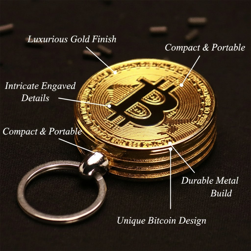 HomeCleanGoods™ Bitcoin Metal Keychain Lighter