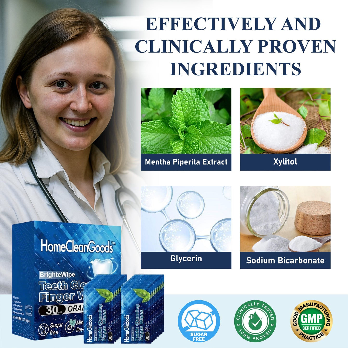 HomeCleanGoods™ BrighteWipe Teeth Cleaning Finger Wipes