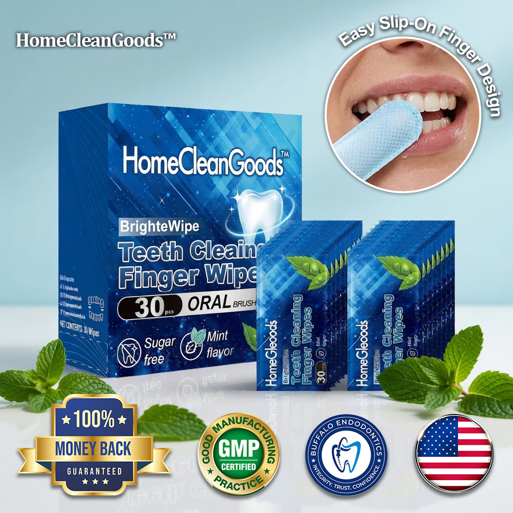 HomeCleanGoods™ BrighteWipe Teeth Cleaning Finger Wipes