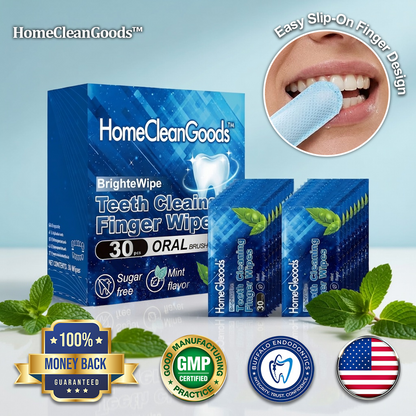 HomeCleanGoods™ BrighteWipe Teeth Cleaning Finger Wipes