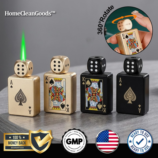 HomeCleanGoods™ CardDice Spinner Green Flame Lighter