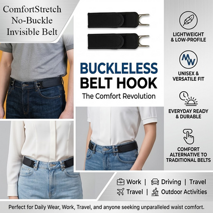 HomeCleanGoods™ ComfortStretch No-Buckle Invisible Belt