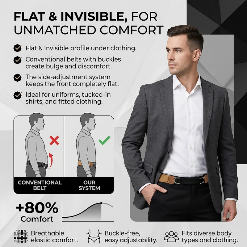 HomeCleanGoods™ ComfortStretch No-Buckle Invisible Belt