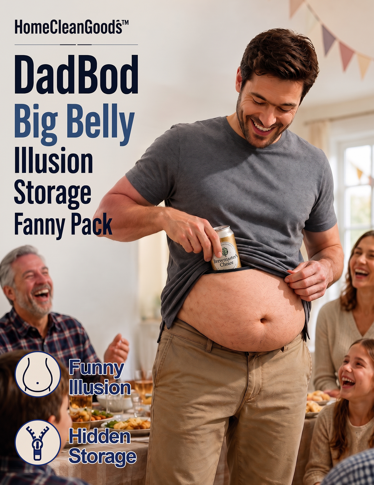 HomeCleanGoods™ DadBod Big Belly Illusion Storage Fanny Pack