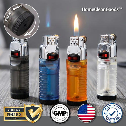 HomeCleanGoods™ EasyFlint Refillable Flame-Control Lighter