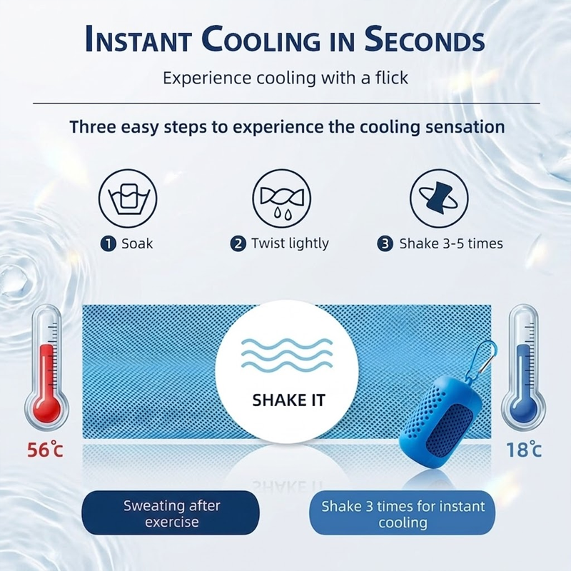 HomeCleanGoods™ FitCool Outdoor Ice Cooling Towel Set